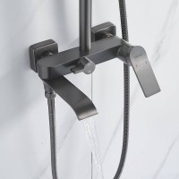 Душевая стойка Shevanik S4136T оружейная сталь