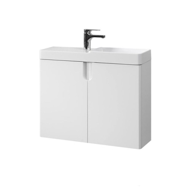 Тумба с раковиной Belux Даллас 70 R подвесная, белая глянцевая