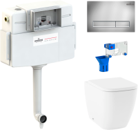 Комплект Lavinia Boho Унитаз приставной One 33024060 + Крышка-сиденье One 33290200 с микролифтом + Бачок скрытого монтажа RelFix 38020010 + Кнопка RelFix 3805001C + Дозатор RelFix 38040010