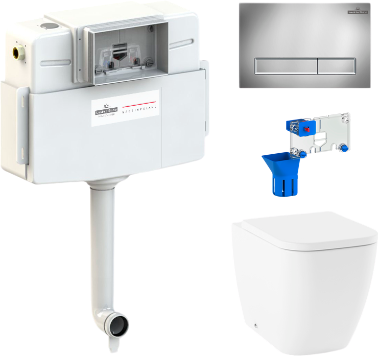 Комплект Lavinia Boho Унитаз приставной One 33024060 + Крышка-сиденье One 33290200 с микролифтом + Бачок скрытого монтажа RelFix 38020010 + Кнопка RelFix 3805001C + Дозатор RelFix 38040010