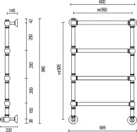 Полотенцесушитель водяной Margaroli Armonia 9-442-4 бронза Полотенцесушитель водяной Margaroli Armonia 9-442-4 бронза
