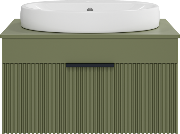 Тумба с раковиной Brevita Enfida 70 подвесная, зеленая