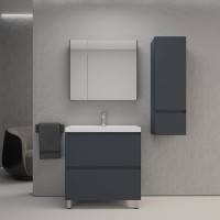Мебель для ванной комнаты Style Line Манхэттен 80 напольная, графит, раковина Andrea Classic 80