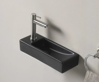 Раковина маленькая в туалет GID Suspendido Bm9271R 38 матовая черная, прямоугольная, фаянс