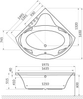 Акриловая ванна Excellent Konsul WAEX.KON15.SMART 150x150 см, угловая, встраиваемая, с гидромассажем, белая, четверть круга, с каркасом, с сиденьем, со сливом-переливом