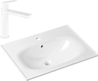 Комплект Раковина Lavinia Boho Bathroom Sink 33312010 + Смеситель Wellsee ICON! for life 182305000 матовый белый