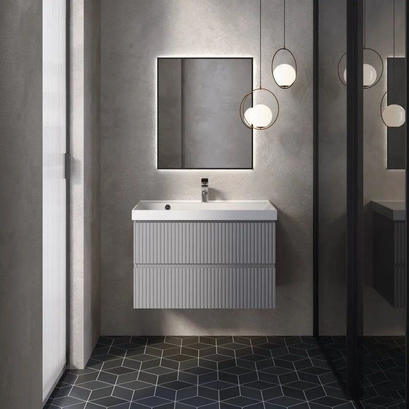 Тумба под раковину для ванной AQUAme S1 80 серая