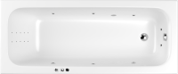 Акриловая ванна WHITECROSS Vibe 0105.180075.100.SMARTNANO.CR 180x75 см, пристенная, с гидромассажем, белая, с каркасом, со сливом-переливом, с донным клапаном