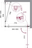 Душевой уголок BelBagno Marmi AH-1-90/100-C-Cr