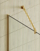 Душевая перегородка Maybahglass MGD-689-3у 89 см, профиль золото, стекло прозрачное