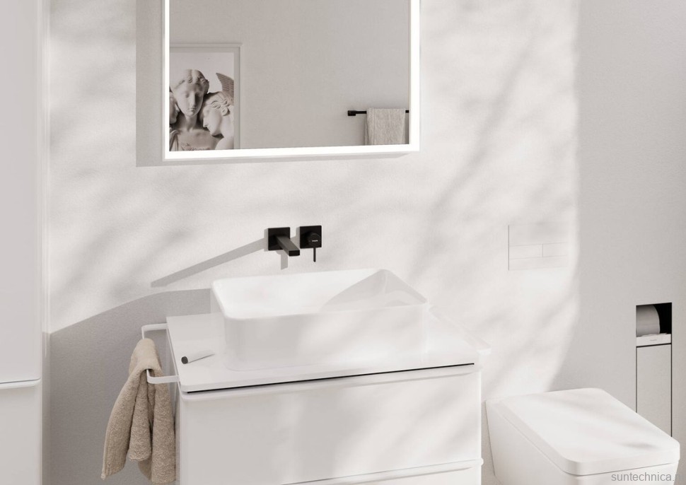 Смеситель для раковины Hansgrohe Tecturis E 73051670 С ВНУТРЕННЕЙ ЧАСТЬЮ матовый черный