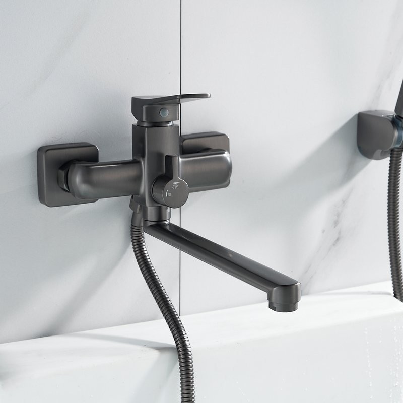 Смеситель для ванны с душем Shevanik S9902T оружейная сталь