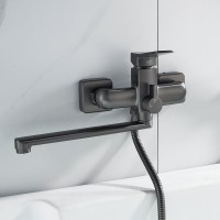 Смеситель для ванны с душем Shevanik S9902T оружейная сталь