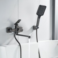 Смеситель для ванны с душем Shevanik S9902T оружейная сталь