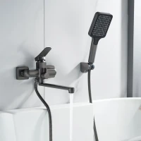 Смеситель для ванны с душем Shevanik S9902T оружейная сталь