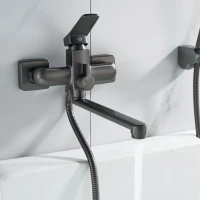 Смеситель для ванны с душем Shevanik S9902T оружейная сталь