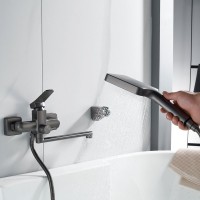 Смеситель для ванны с душем Shevanik S9902T оружейная сталь