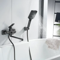 Смеситель для ванны с душем Shevanik S9902T оружейная сталь