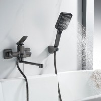 Смеситель для ванны с душем Shevanik S9902T оружейная сталь