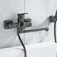 Смеситель для ванны с душем Shevanik S9902T оружейная сталь