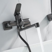 Смеситель для ванны с душем Shevanik S9902T оружейная сталь