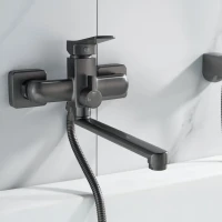 Смеситель для ванны с душем Shevanik S9902T оружейная сталь