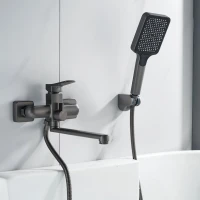 Смеситель для ванны с душем Shevanik S9902T оружейная сталь