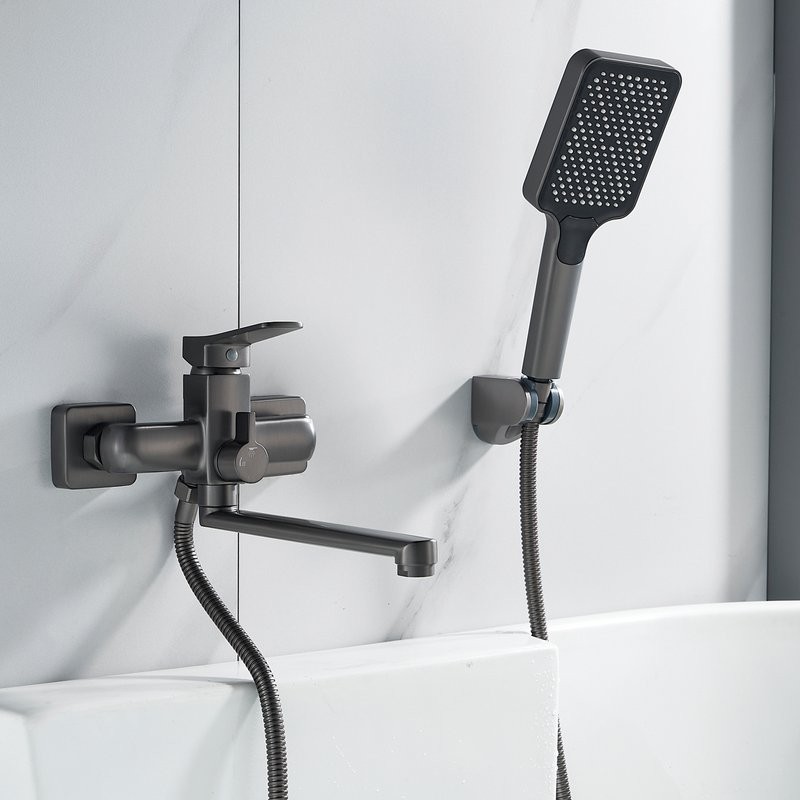 Смеситель для ванны с душем Shevanik S9902T оружейная сталь