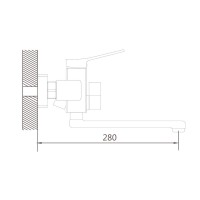 Смеситель для ванны с душем Shevanik S9902T оружейная сталь