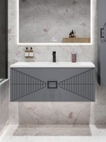 Мебельная раковина Grossman Блисс 100 накладная, глянцевая белая, прямоугольная, искусственный мрамор