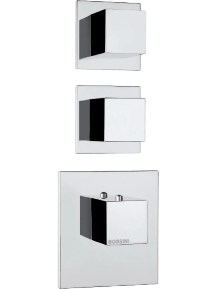 Термостатический смеситель встраиваемый Bossini Cube 2 Outlets LP Z032203 С ВНУТРЕННЕЙ ЧАСТЬЮ, хром