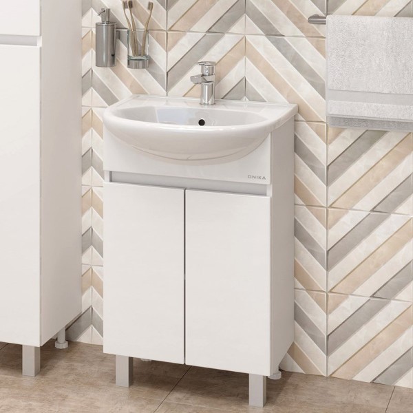 Тумба с раковиной Onika Милтон 60 напольная, белая
