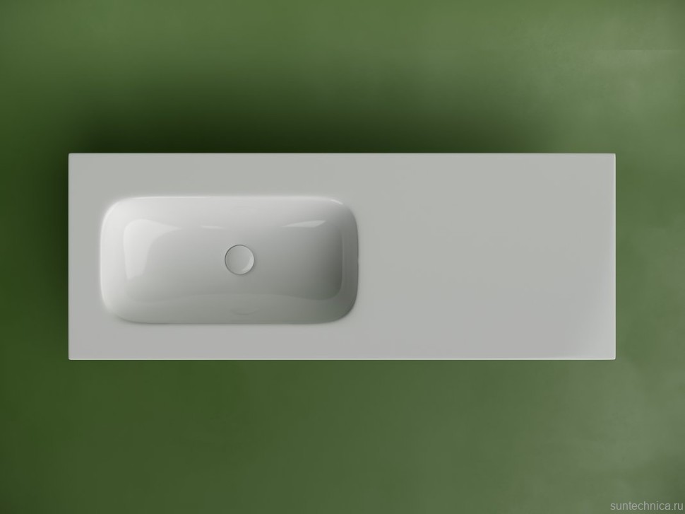 Раковина накладная Ceramicanova Grace, чаша слева, без отв под смеситель, 1210x457x137, белый, CN7020wx