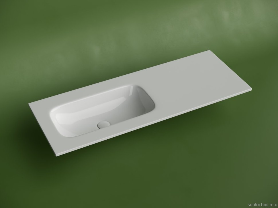 Раковина накладная Ceramicanova Grace, чаша слева, без отв под смеситель, 1210x457x137, белый, CN7020wx