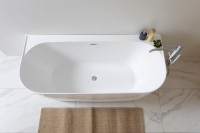 Акриловая ванна Allen Brau Priority 3 170x80 см, отдельностоящая, белая матовая, на ножках, со сливом-переливом
