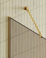 Душевая перегородка Maybahglass MGD-702-3у 69 см, профиль золото, стекло бронза