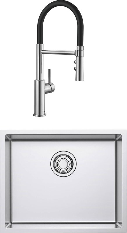 Комплект Мойка Omoikiri TADZAVA 54-U/I ULTRA-IN + Смеситель Blanco Catris-S Flexo 525792 с гибким изливом