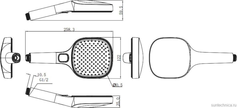 Душевая лейка Raglo R450.51.06 черный