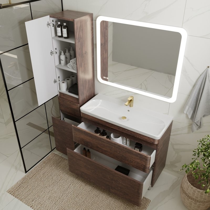 Мебель для ванной комнаты Style Line Атлантика 100 Люкс Plus, напольная, старое дерево