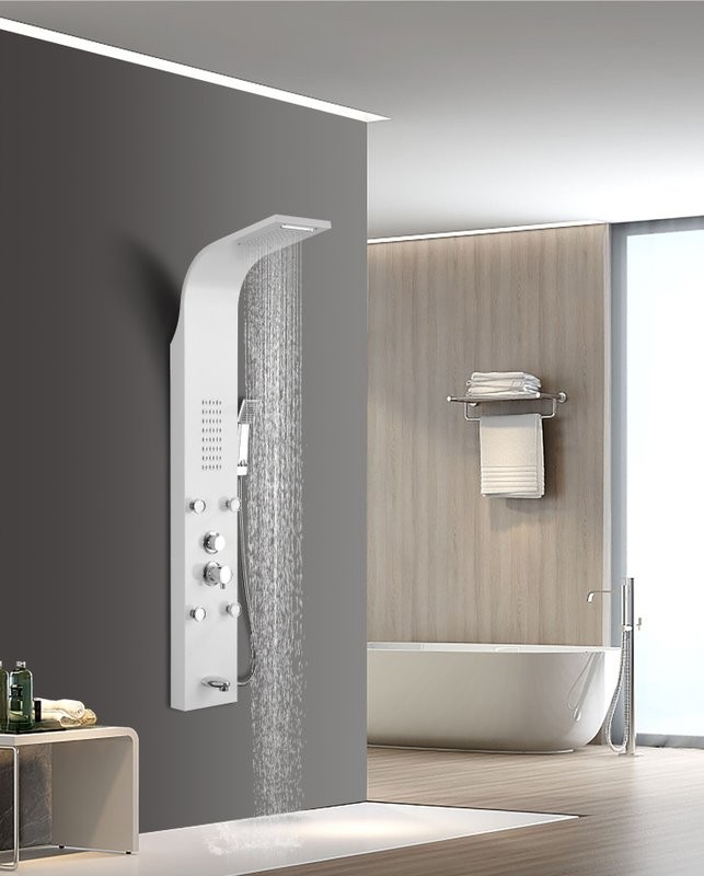 Душевая панель Ceruttispa Victoria W CT9979 матовая белая, хром