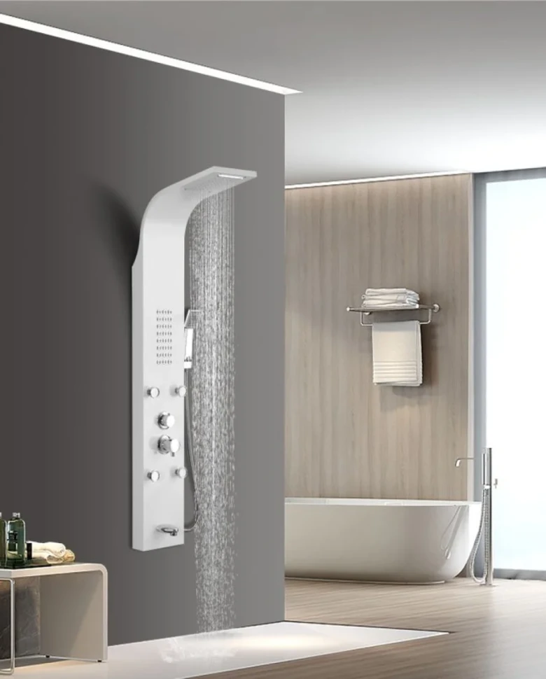 Душевая панель Ceruttispa Victoria W CT9979 матовая белая, хром
