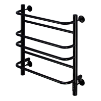 Полотенцесушитель электрический Comfysan Puro EC-6 60x55 см, скрытое подключение справа, слева, матовый черный, лесенка, из стали, с полкой