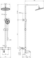 Душевая стойка Wonzon & Woghand WW-B3047-A1-MB матовая черная