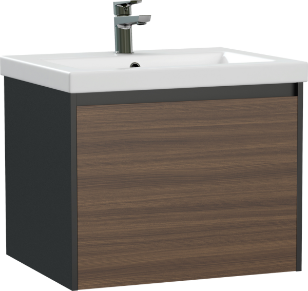 Тумба с раковиной Cersanit Grande 60 черный орех