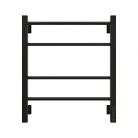 Полотенцесушитель электрический Grota Costa 530х600 RAL9005 EL 60x55 см, подключение справа, слева, скрытое подключение справа, матовый черный, лесенка, из стали
