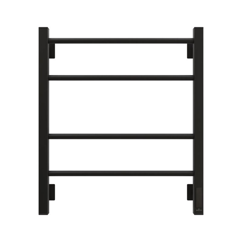 Полотенцесушитель электрический Grota Costa 530х600 RAL9005 EL 60x55 см, подключение справа, слева, скрытое подключение справа, матовый черный, лесенка, из стали