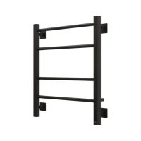 Полотенцесушитель электрический Grota Costa 530х600 RAL9005 EL 60x55 см, подключение справа, слева, скрытое подключение справа, матовый черный, лесенка, из стали