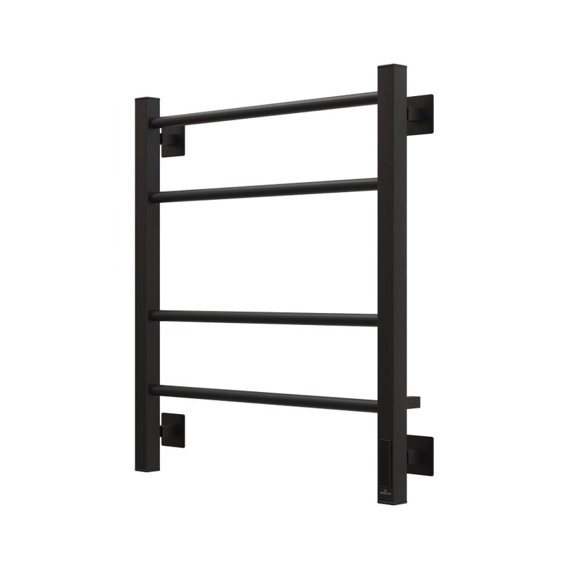 Полотенцесушитель электрический Grota Costa 530х600 RAL9005 EL 60x55 см, подключение справа, слева, скрытое подключение справа, матовый черный, лесенка, из стали