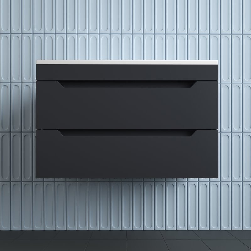 Тумба под раковину без столешницы Style Line Остин 80 подвесная, графит эмаль plus