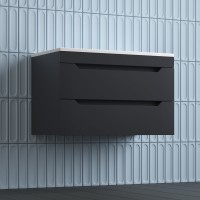 Тумба под раковину без столешницы Style Line Остин 80 подвесная, графит эмаль plus